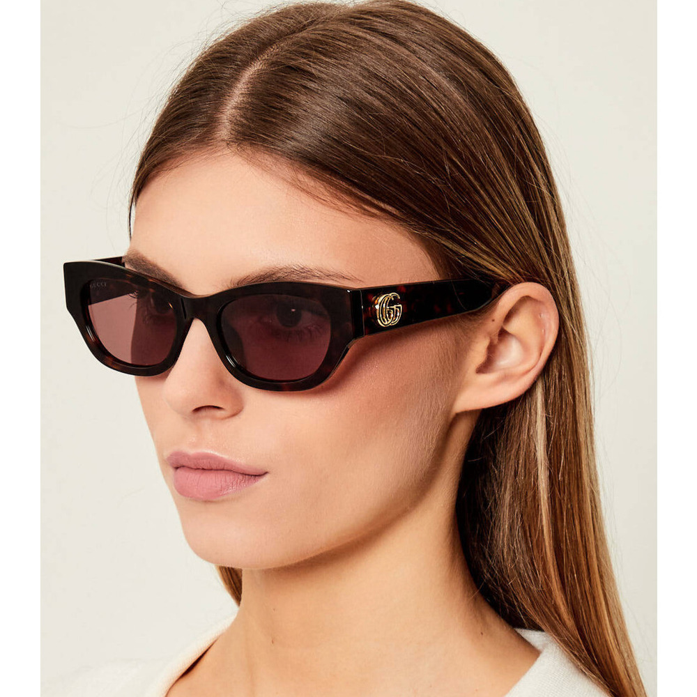 NWT Gucci GG1954SA-002 Havana Brown 53mm Sunglasses - Picture 3 of 3